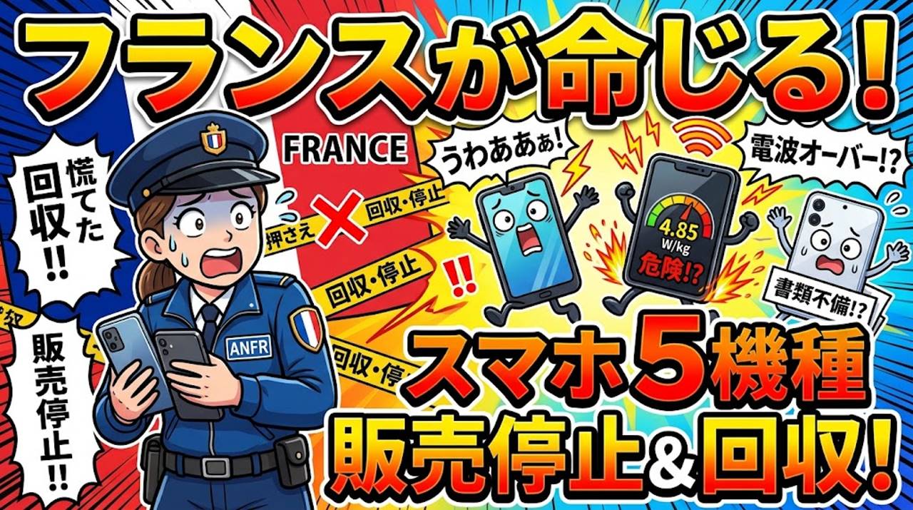 フランスがスマホ不適合で5機種に販売停止と回収を命じる