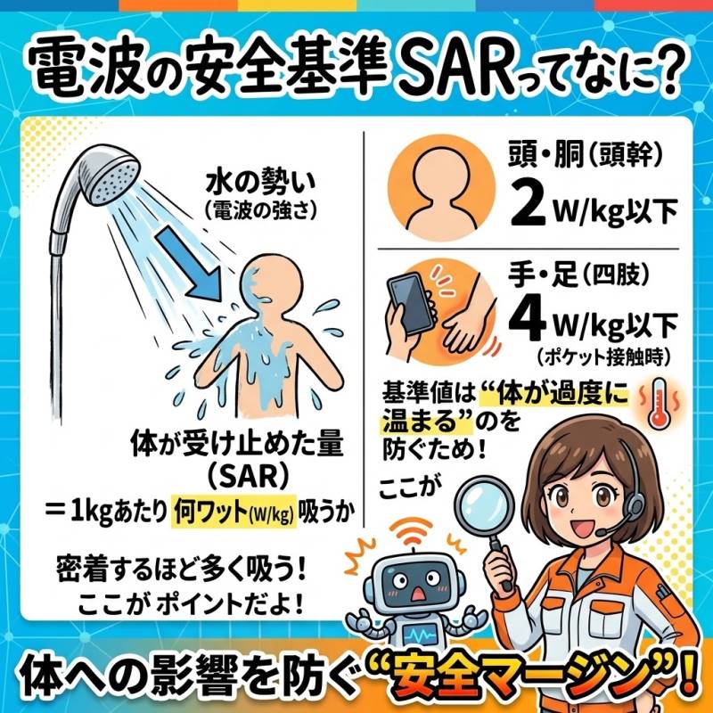 スマホのSAR上限は何を根拠に4W/kgなのか